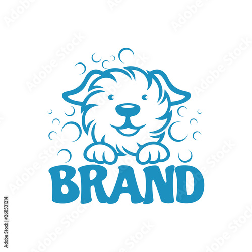 Modern dog and pet washing logo