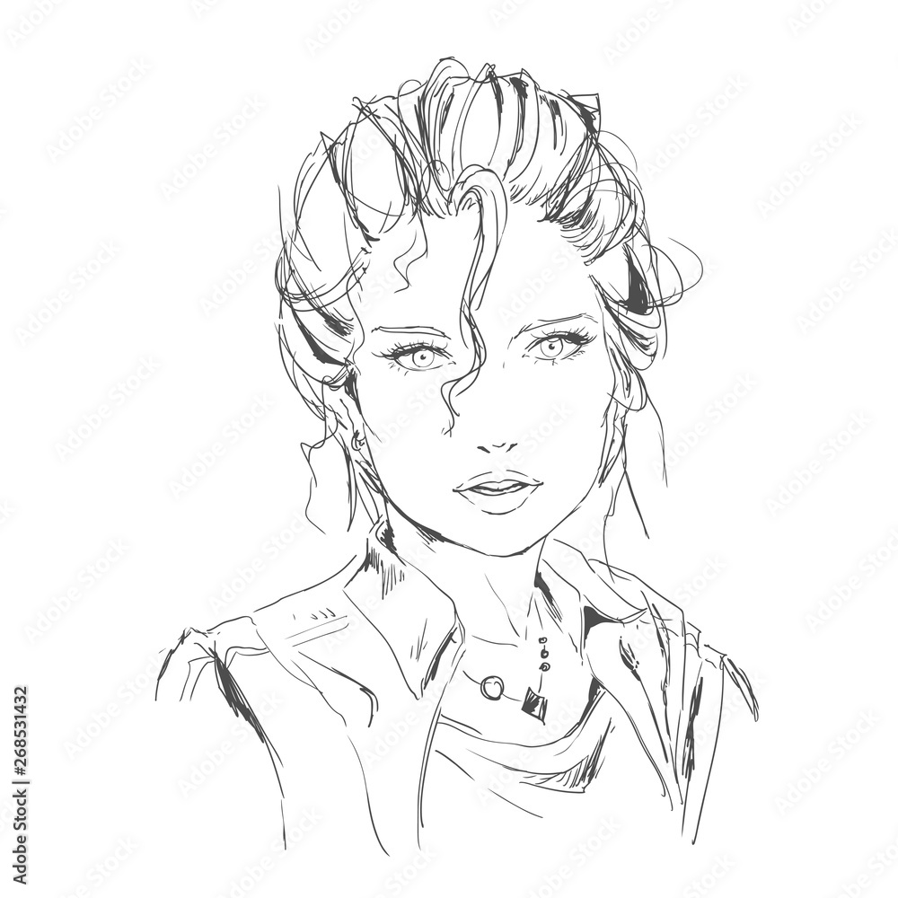 fashion illustration with beautiful girl fashion illustration with beautiful girl