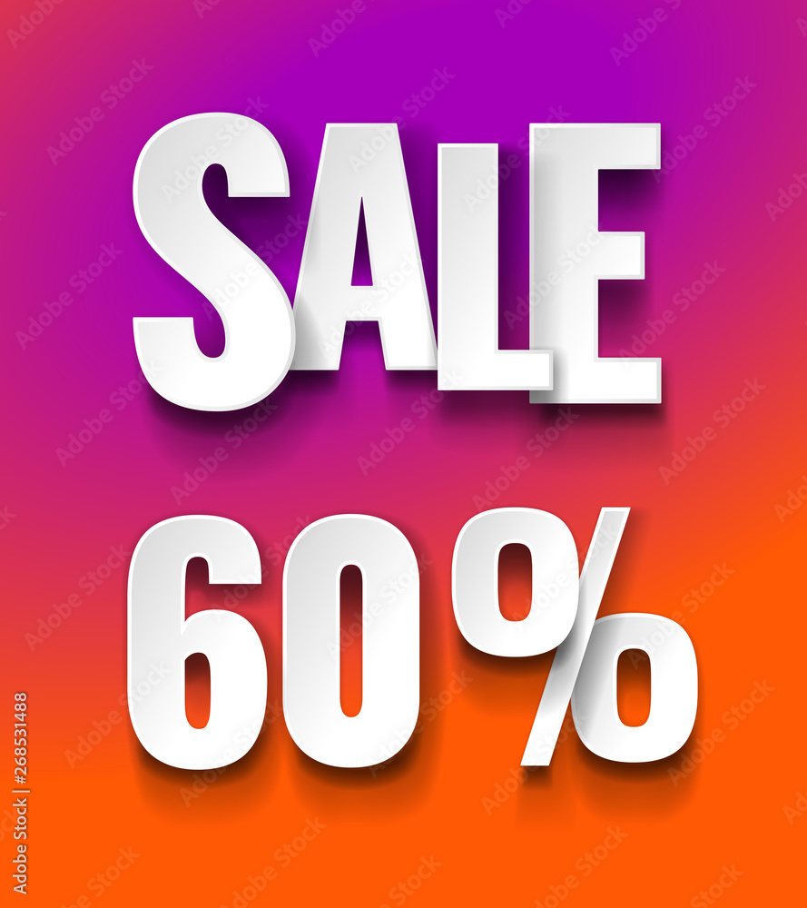 Sale 60% discount offer price label Sale 60% discount offer price label