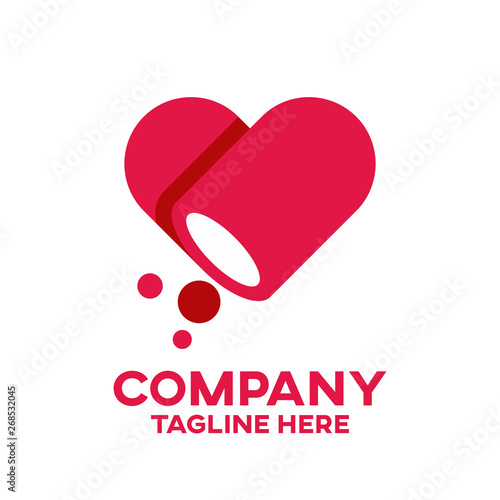 Modern heart capsule and pharmacy logo