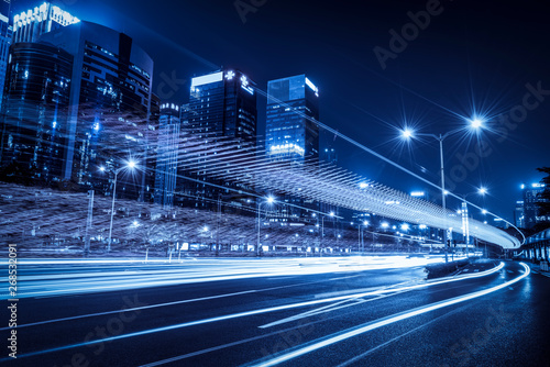 Photography Road City Nightscape Architecture and Fuzzy Car Lights..