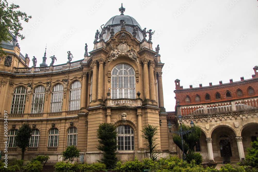 Vajdahunyad castle in the city park in a Budapest, capital of Hungary. Vajdahunyad castle in the city park in a Budapest, capital of Hungary.