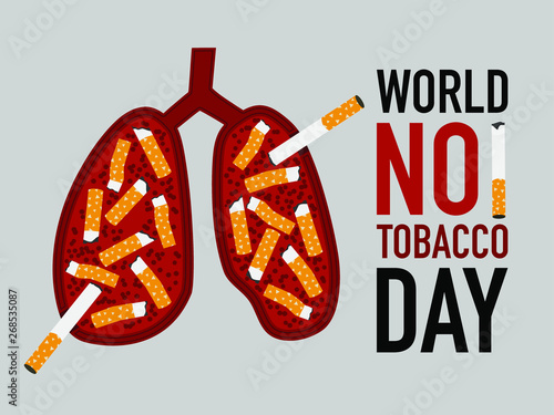 World on tobacco day. Lung is an ashtray.