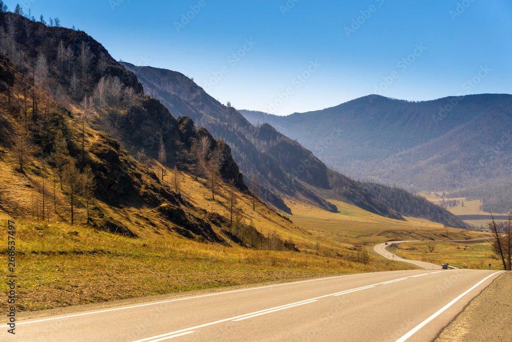 Road on the background of mountains
