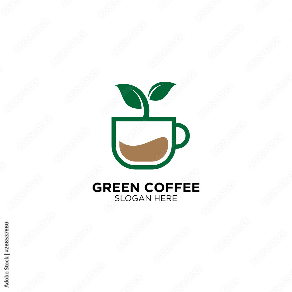 Green Coffee Logo Design Vector Green Coffee Logo Design Vector