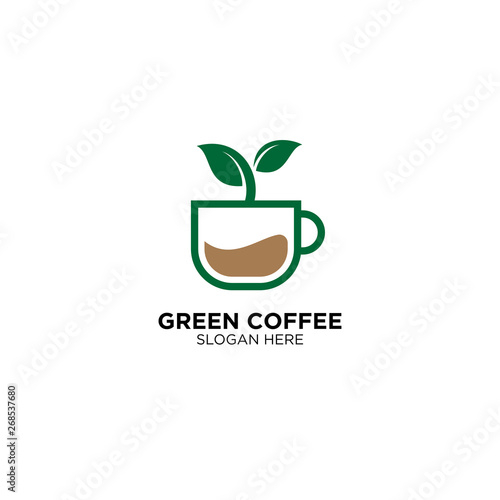 Green Coffee Logo Design Vector