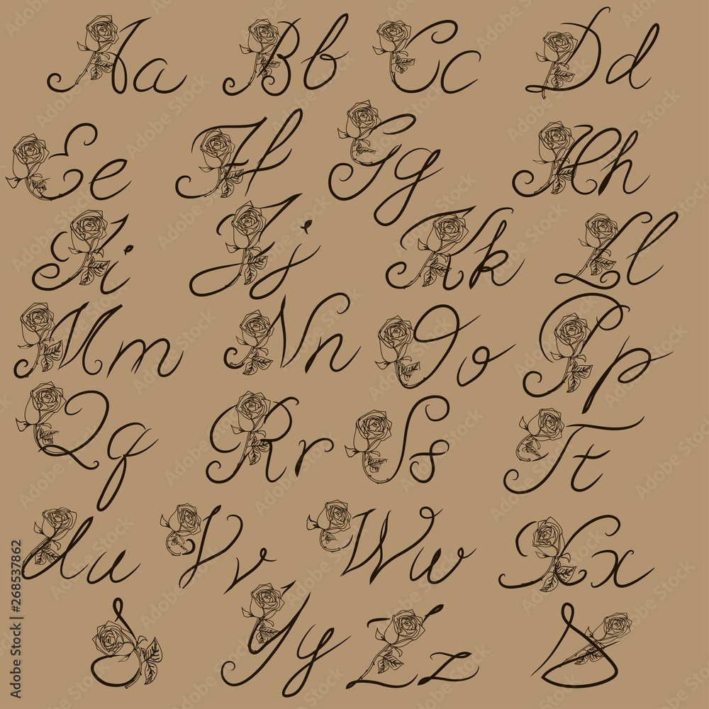 Naklejka premium Calligraphy alphabet