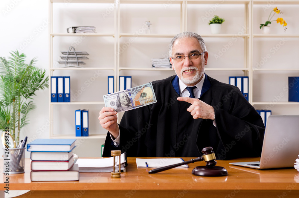 Aged lawyer working in the courthouse Aged lawyer working in the courthouse