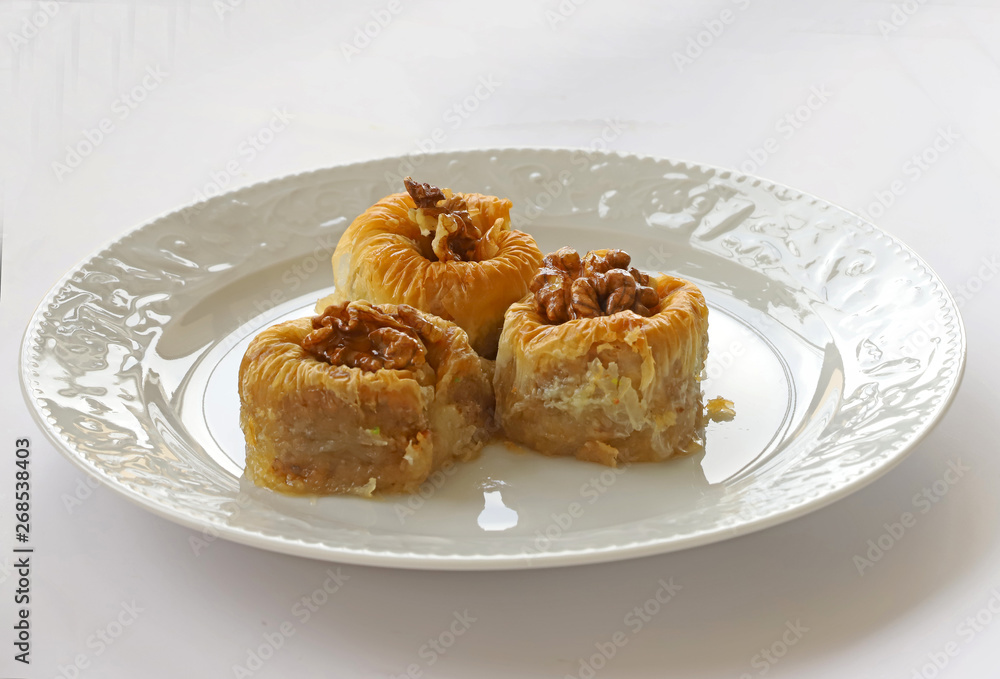 Nightingale nest dessert in a white plate