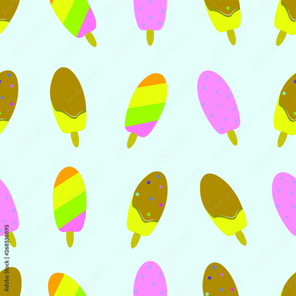 EPS 10 vector. Seamless pattern with sweet delicious ice cream. EPS 10 vector. Seamless pattern with sweet delicious ice cream.