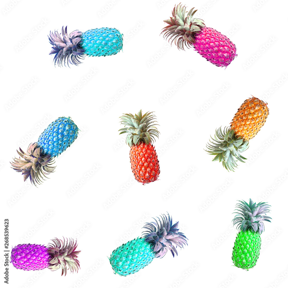 Pineapple pattern isolated on a white background