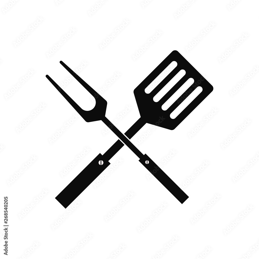 BBQ icon grill and cooking summer rest weekend element of lunch. BBQ icon grill and cooking summer rest weekend element of lunch.