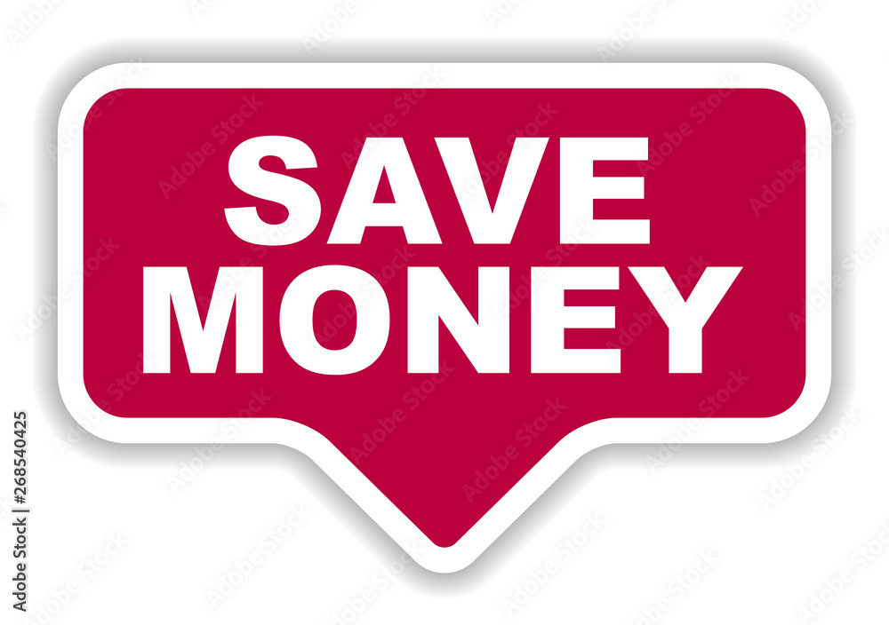 red vector banner save money