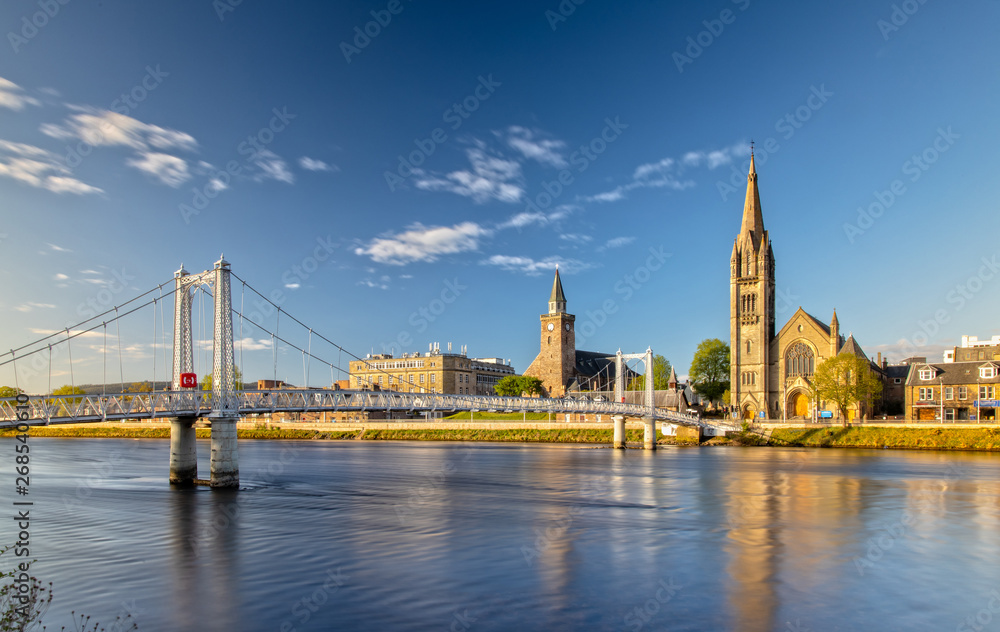 Impression of Inverness and the Greig Street Bridge in Scotland