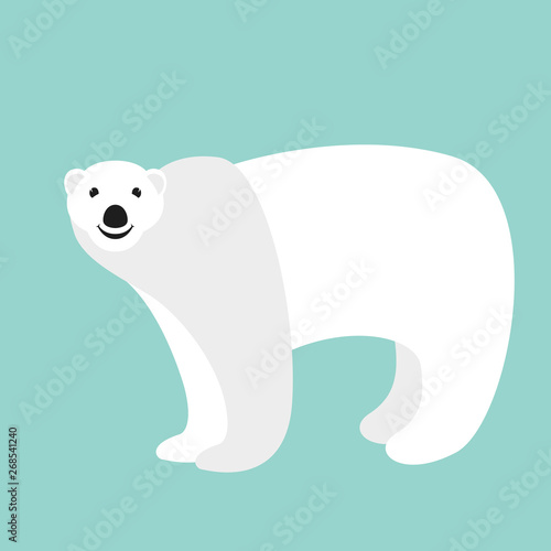 polar bear   vector illustration flat style profile