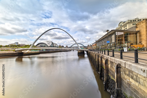 The Millennium Bridge in Newcastle upon Tyne in Great Britain photo