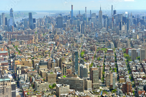 Fototapeta Naklejka Na Ścianę i Meble -  New York City (NYC) Manhattan skyline aerial view. Most populous city in United States