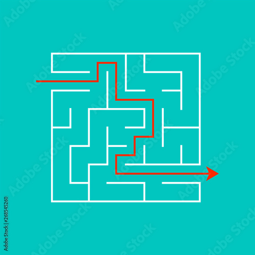 Abstact labyrinth. Game for kids. Puzzle for children. Maze conundrum. Find the right path. Color vector illustration.
