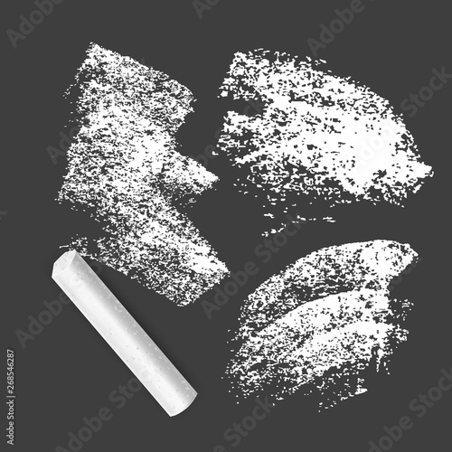 Set of vector grunge texture created with chalk of white color. Designed for registration of various design projects: posters, banners, templates.