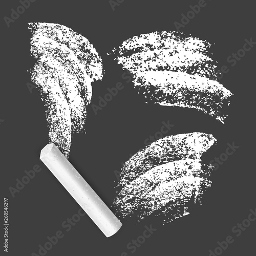 Set of vector grunge texture created with chalk of white color. Designed for registration of various design projects: posters, banners, templates.
