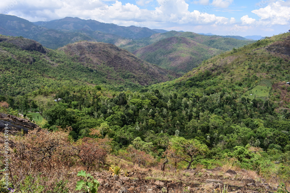 Panorama view of the beautiful hills from Kodaikanal