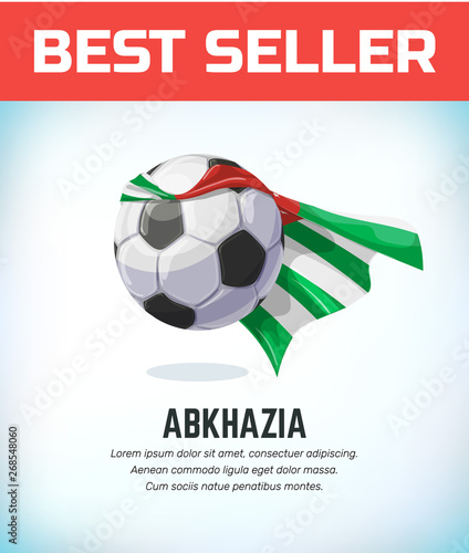Abkhazia football or soccer ball. Football national team. Vector illustration