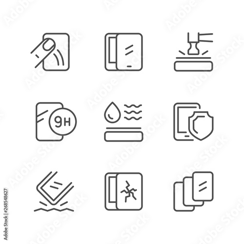 Smartphone protection line outline icon
