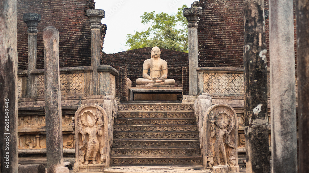 Ancient buddhist kingdom ruin in Polonnaruwa Sri Lanka Stock