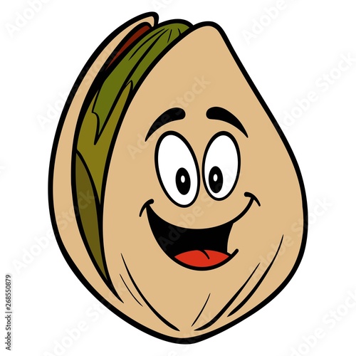 Pistachio Nut Mascot - A cartoon illustration of a Pistachio Nut mascot.