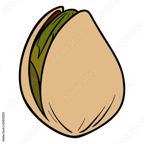 Pistachio Nut - A cartoon illustration of a Pistachio Nut.