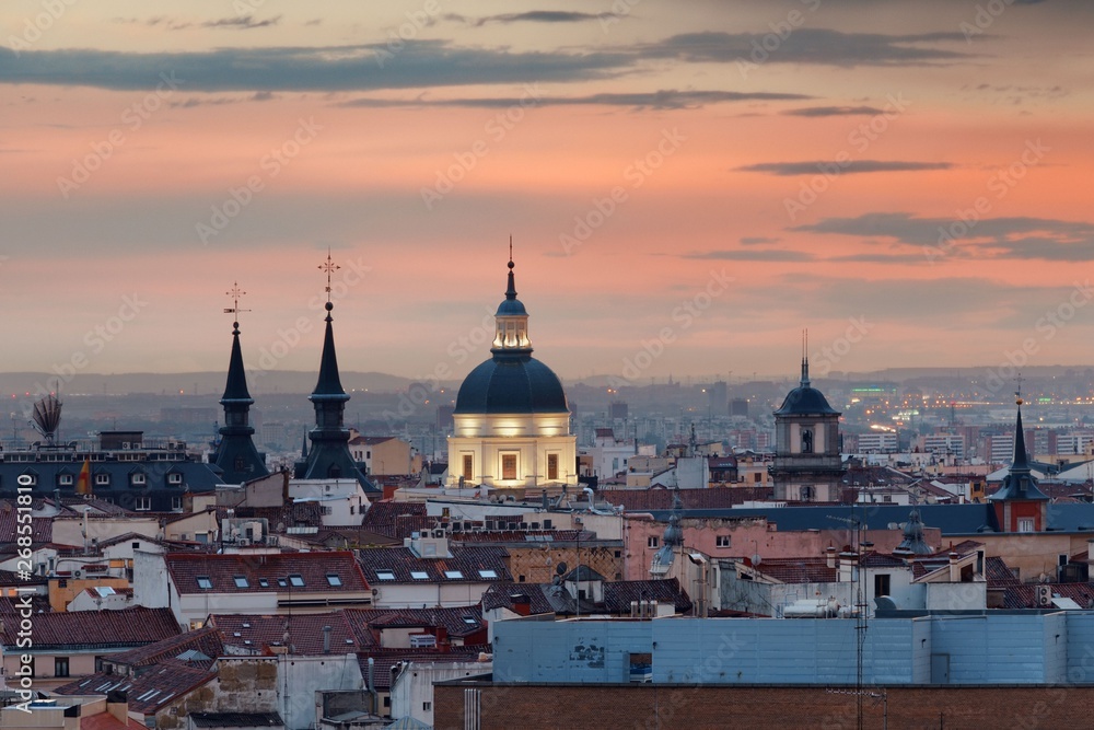 Madrid rooftop sunset view