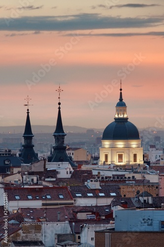 Madrid rooftop sunset view