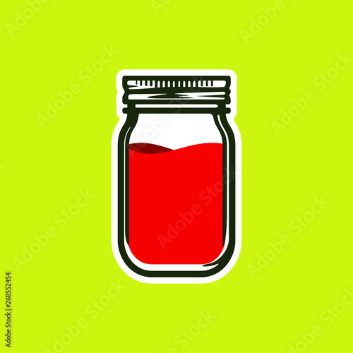 Vintage glass mason jar vector illustration