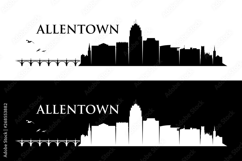 Allentown skyline - Pennsylvania - United States of America, USA - vector illustration - Vector