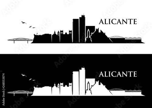 Alicante skyline - Spain - vector illustration - Vector