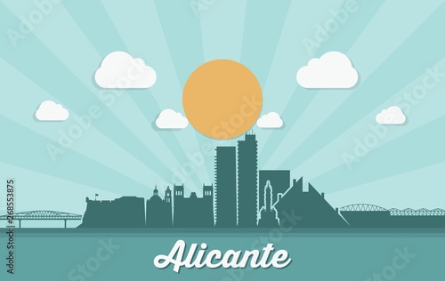 Alicante skyline - Spain - vector illustration - Vector