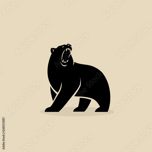 Bear symbol - isolated vector illustration - Vector