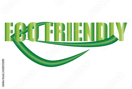 Título de amigos de la ecología con una hoja.