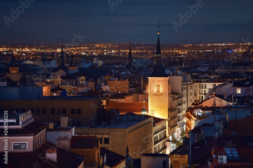 Madrid rooftop view at dusk