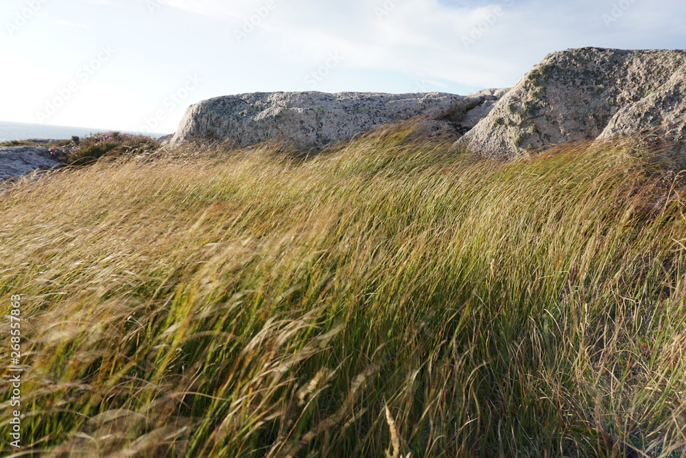 Naklejka premium Smögen with beautiful landscape and sunset in Sweden