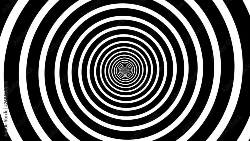 Rotating spiral tunnel black and white, slow endless loop Rotating spiral tunnel black and white, slow endless loop