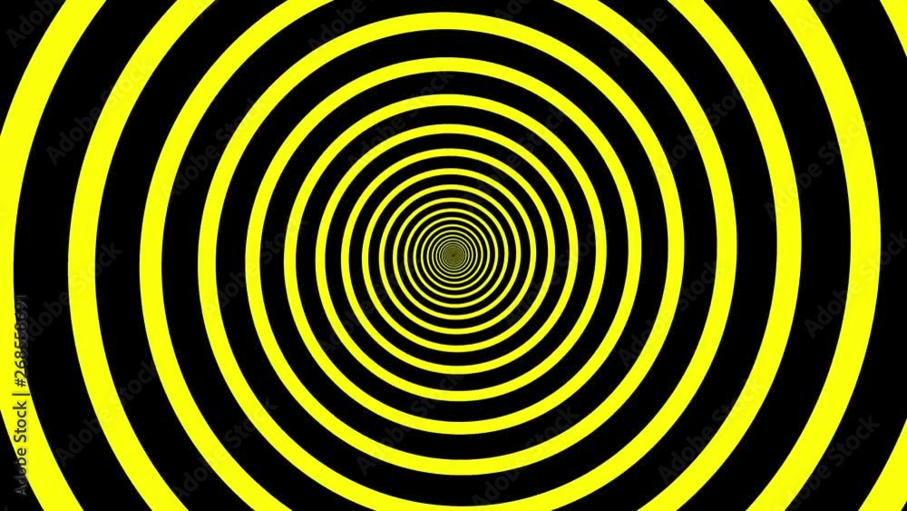 Rotating spiral tunnel black and yellow, slow endless loop Rotating spiral tunnel black and yellow, slow endless loop