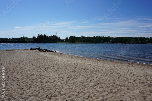 Landscape of Finland in summer with blue sky
