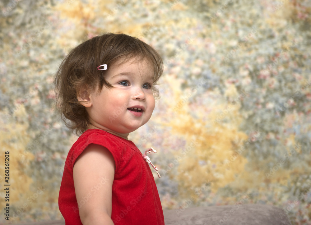 Portrait of a beautiful little girl in the room Portrait of a beautiful little girl in the room