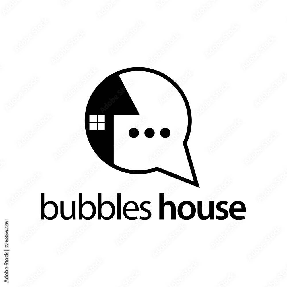 House bubbles stock logo template, flat design House bubbles stock logo template, flat design
