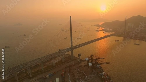Stonecutters Island of west kowloon at hong koing (aerial photography)