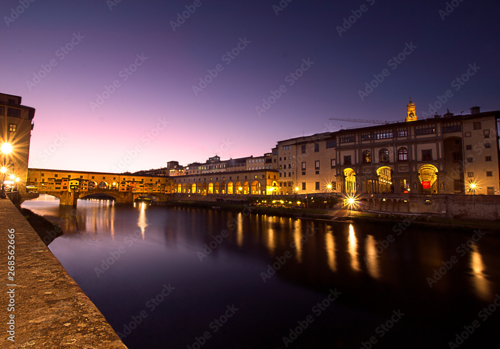 Ponte Vecchio in Florence at night