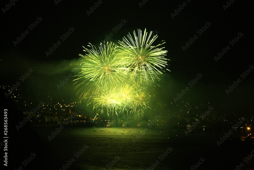 Obraz premium Nice and colorful fireworks in Omegna, Italy