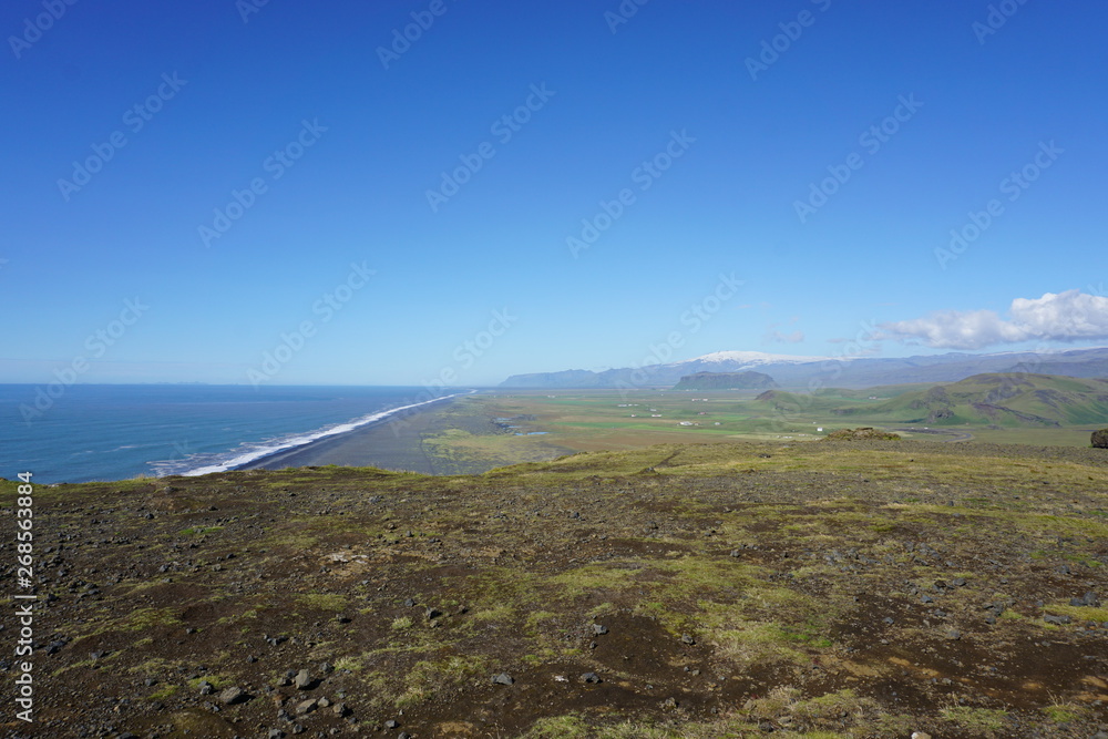 Beautiful landscape on Iceland with blue sky and breathtaking nature