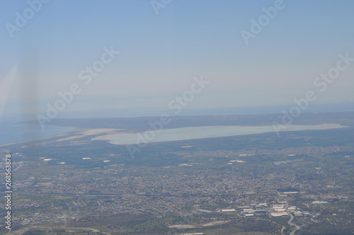 The beautiful natural Wetland Limassol Salt Lake Overview landscape in Cyprus